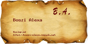 Boszi Alexa névjegykártya